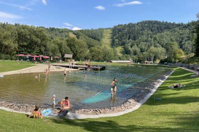 Biokúpalisko, Levočská dolina s výhľadom na lyžiarsky svah, rybník 2, CHALET Martuška, Levoča