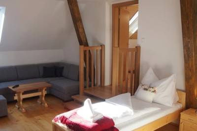 Apartmán – obývačka s 2 lôžkami a 2 prístelkami, Rekreačný dom Horehronská kúria, Telgárt