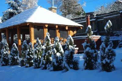 Altánok a kúpacia kaďa v exteriéri ubytovania, Rekreačný dom Horehronská kúria, Telgárt