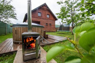 Exteriér ubytovania s vírivkou v obci Uličské Krivé, Chata pod Rožkom, Uličské Krivé