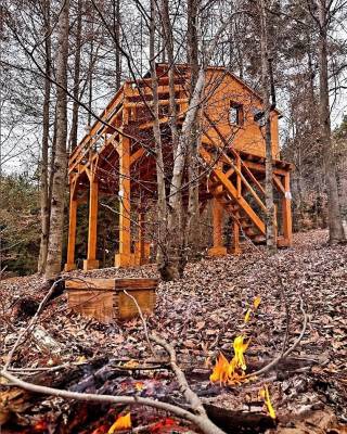 Exteriér ubytovania v Kežmarku, Treehouse Vtáčikovo, Kežmarok