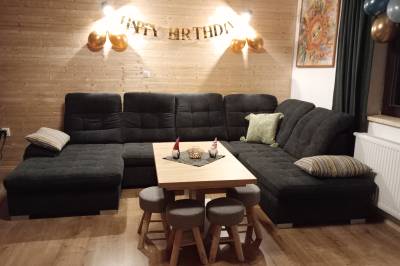 Obývačka s gaučom, Chata don´t Panic, Oščadnica