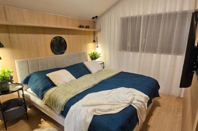 Spálňa s manželskou posteľou, Apartmanica Chalet 5B, Donovaly