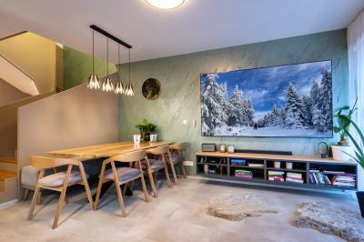 Obývačka s LCD TV, Apartmanica Chalet 5A, Donovaly