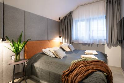 Spálňa s manželskou posteľou, Apartmanica Chalet 5A, Donovaly