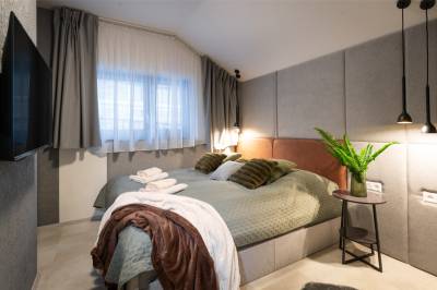 Spálňa s manželskou posteľou, Apartmanica Chalet 5A, Donovaly