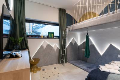 Spálňa s manželskou posteľou, Apartmanica Chalet 5A, Donovaly