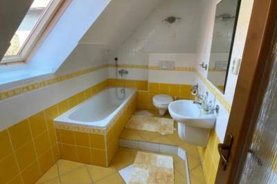 Kúpeľňa s WC a vaňou, Dovolenkový Dom Lutra Montana Pieniny***, Reľov