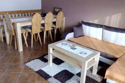 Obývačka a jedáleň, Chalupa Aja, Čierny Balog