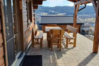 Terasa so sedením, Chata Rabčice, Rabčice