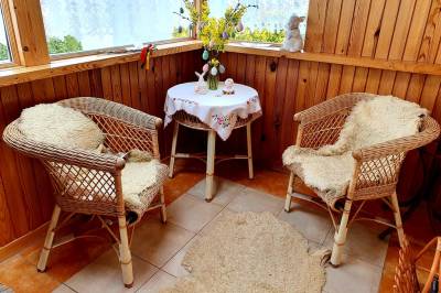 Interiér, sedenie, Rodinná chata Hybe, Hybe