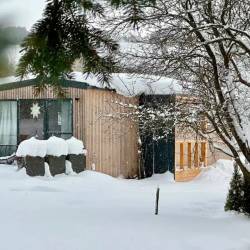 Moderný Tiny house so saunou na liptovskom vidieku