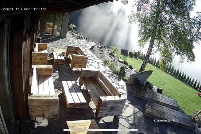 Terasa so sedením, Chata u Medveďa, Oravská Lesná