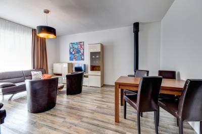 Apartmán štandard obývačka, Apartmán Štandard B4 na prízemí, Rezort Čerešnový Sad &amp; Wellness, Mengusovce